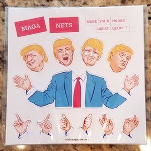Donald Trump Refrigerator Magnet Set "Maga Nets" 350 Magnetic Words/Letters NEW